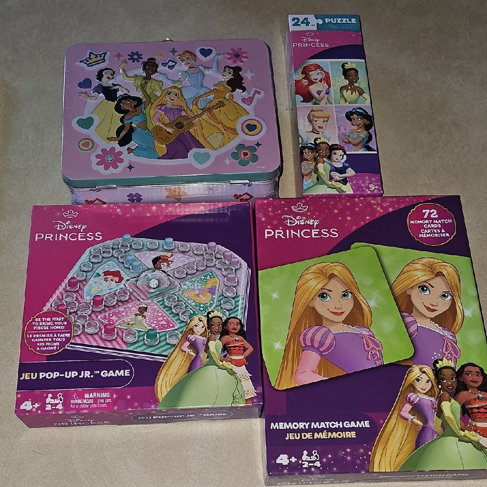 Disney Princess Puzzle and Game Set - Pink and Purple